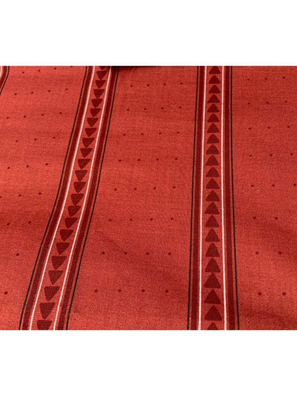 1/2 yard x 44" Red & Pink Striped Cotton Fabric with Triangle Pattern